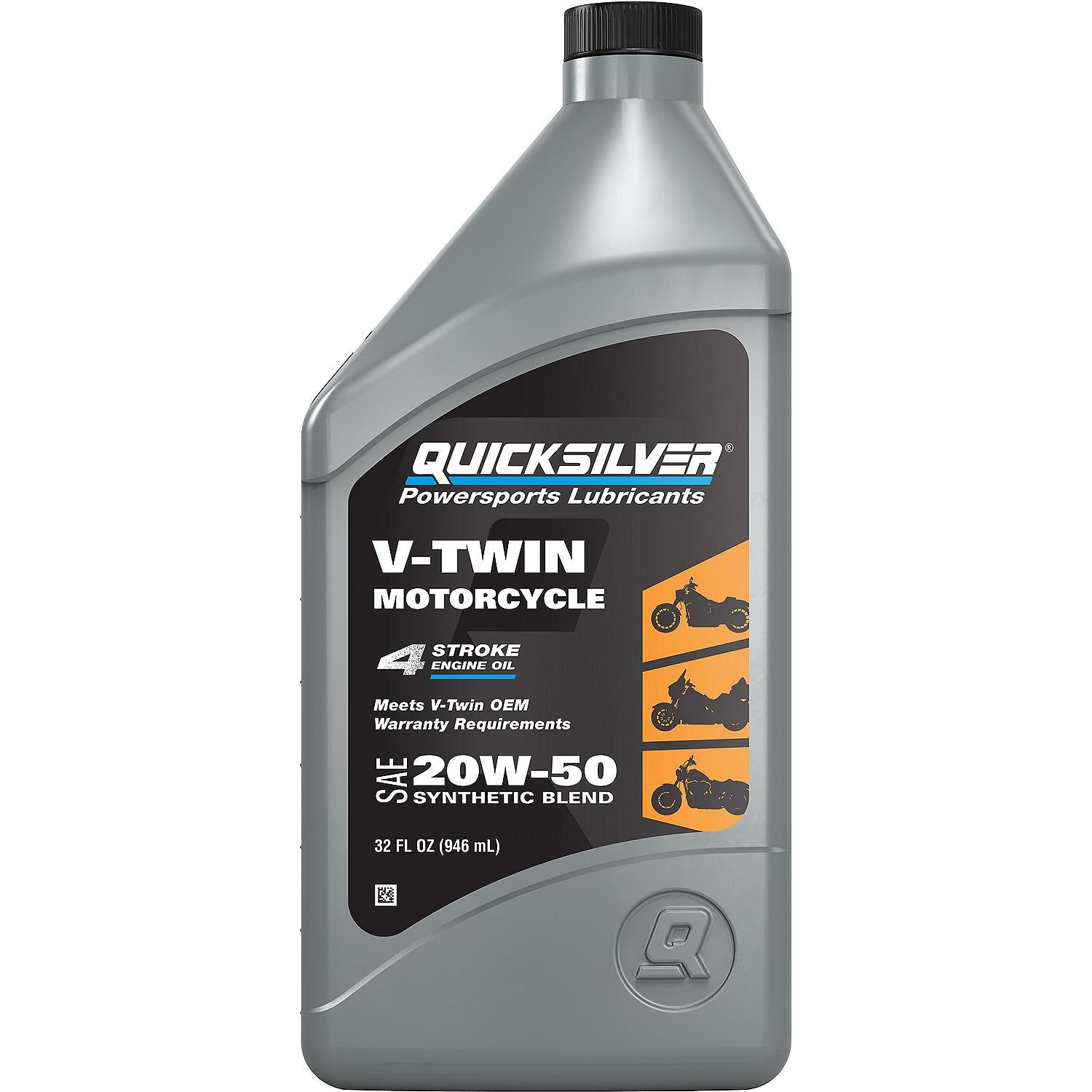 Quicksilver 20W-50 Synthetic Motorcycle Oil, 1 Quart