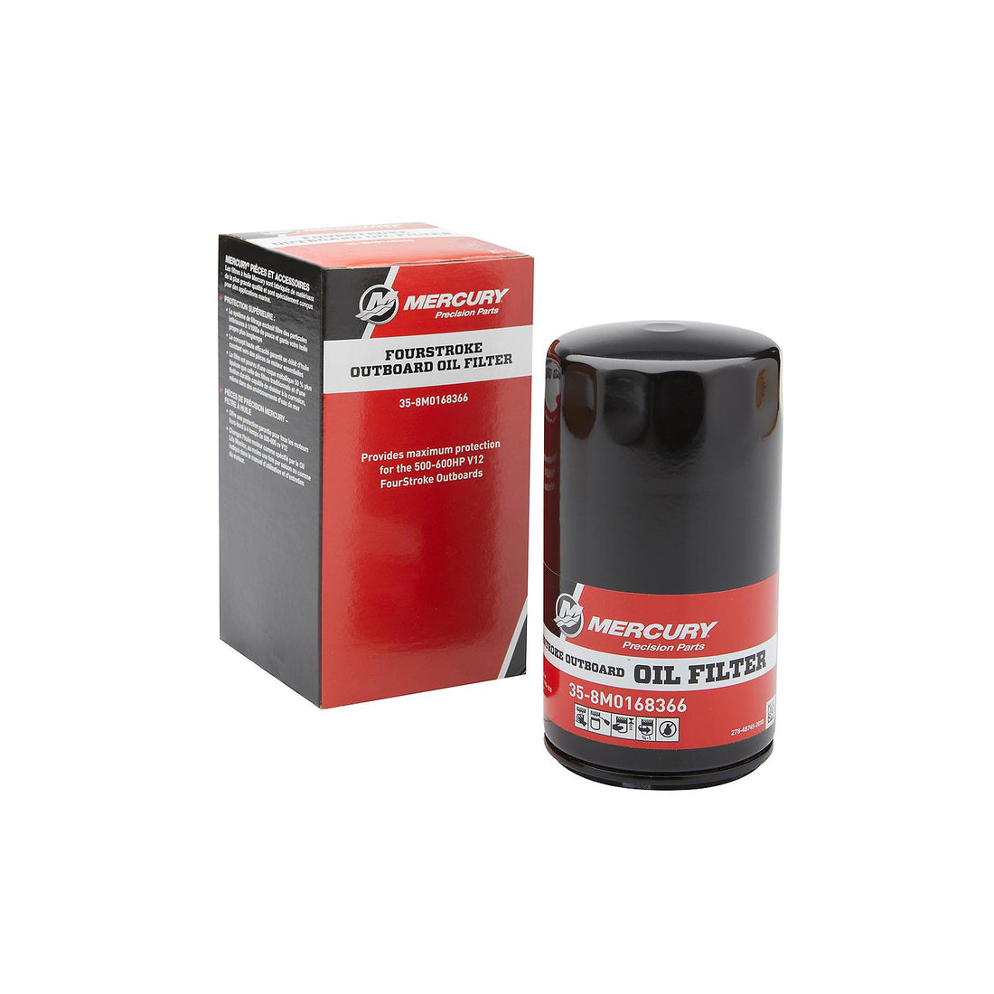 Mercury 8M0168366 Oil Filter for Select Mercury 7.6L V12 600hp Verado ...