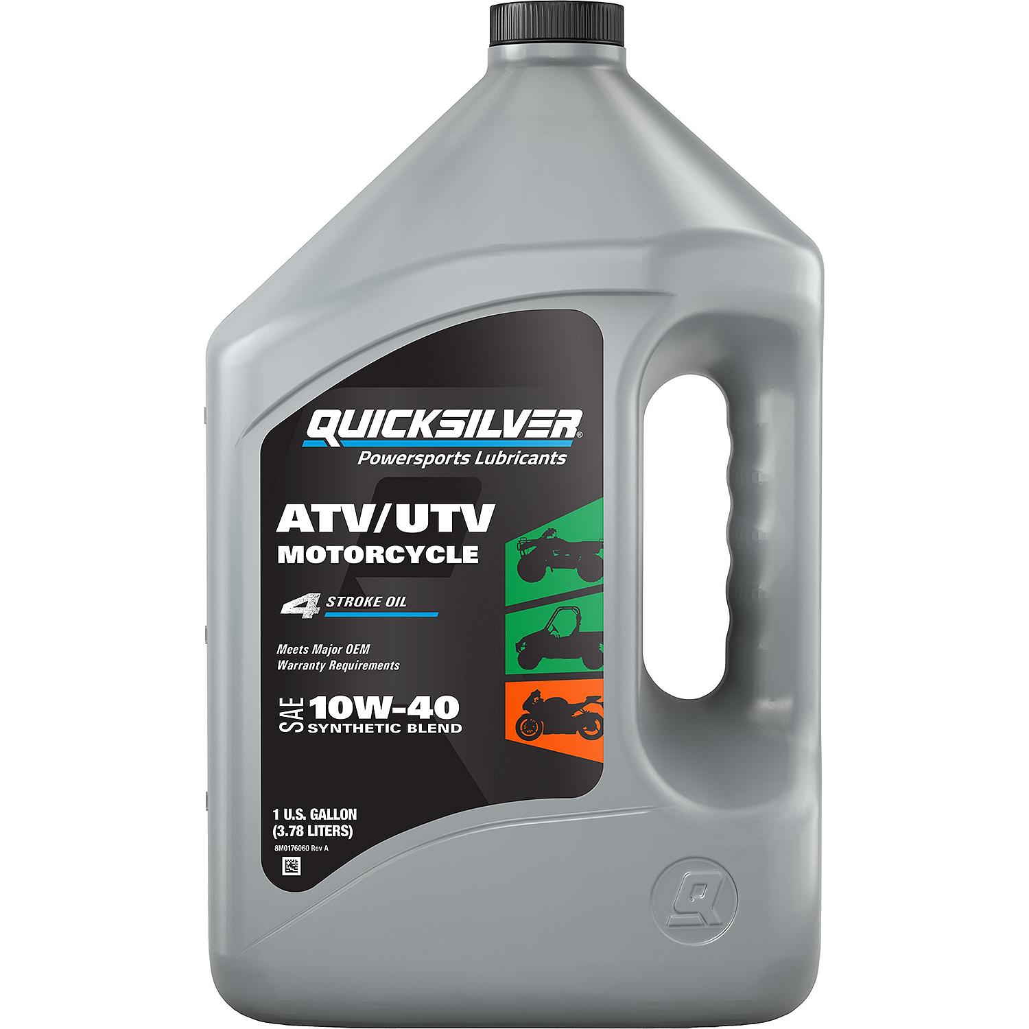 Quicksilver 10W-40 Synthetic Blend ATV/UTV/Motorcycle Oil, 1 Gallon ...