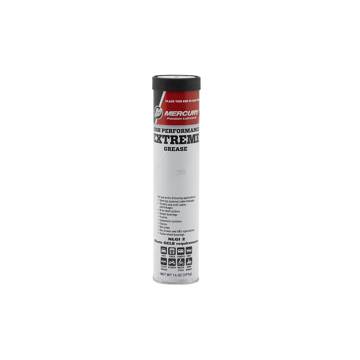 Mercury 8M0190472 High Performance Extreme Grease, Multi-Purpose Marine Lubricant, 14 oz Cartridge