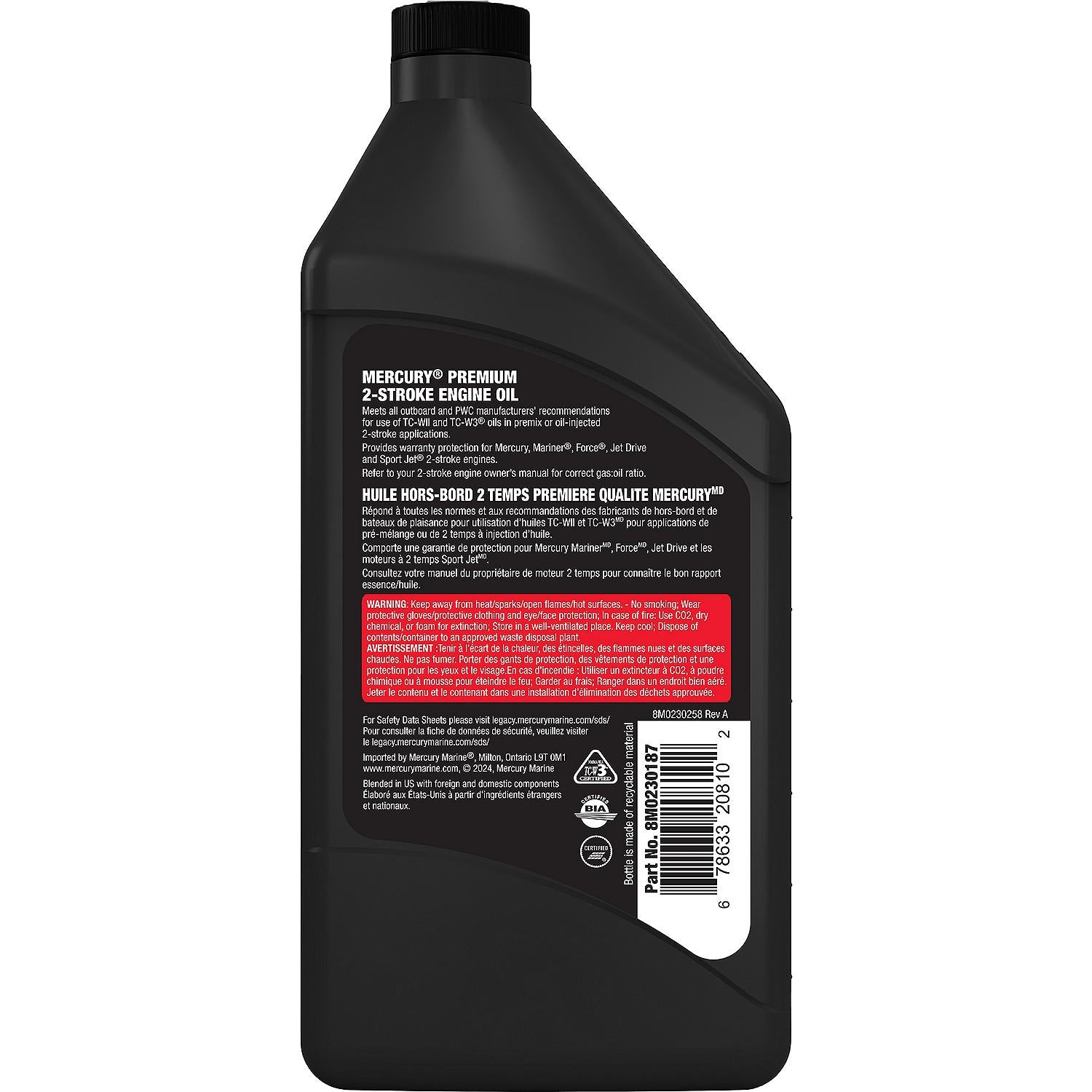 Mercury 2-Stroke Premium Marine Engine Oil , 16 oz