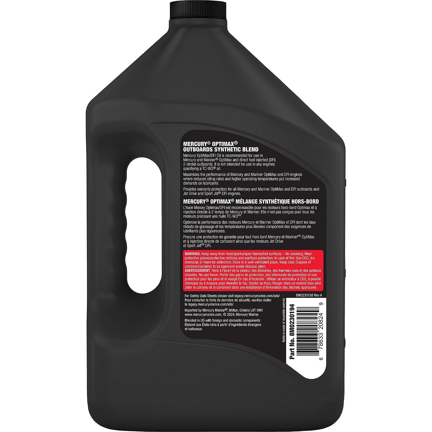 Mercury 2-Stroke Performance DFI Synthetic Blend Marine Engine Oil, 1 Gallon