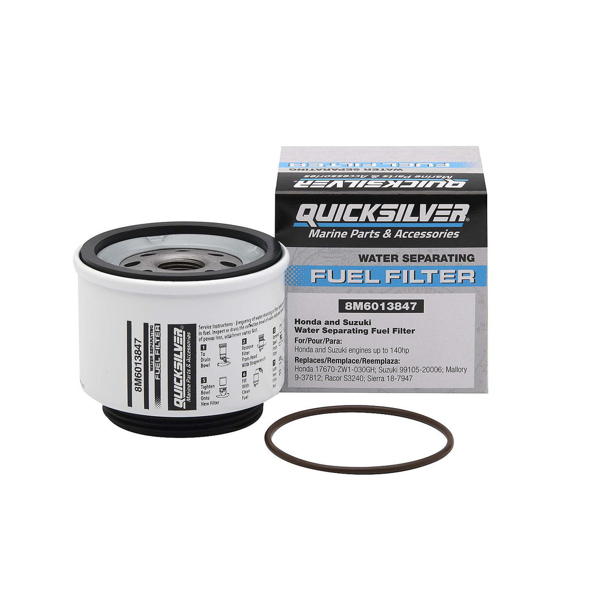 Quicksilver 8M6013847 Water-Separating Fuel Filter for Select Honda an ...