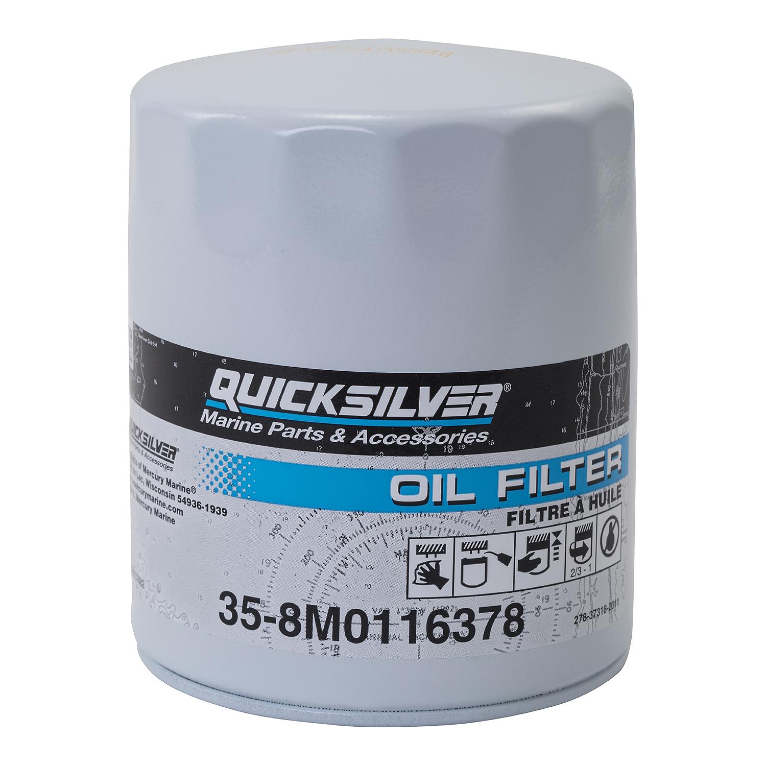 Quicksilver 8M0116378 Oil Filter for MerCruiser Sterndrive and Inboard Engines by Ford Motor Company