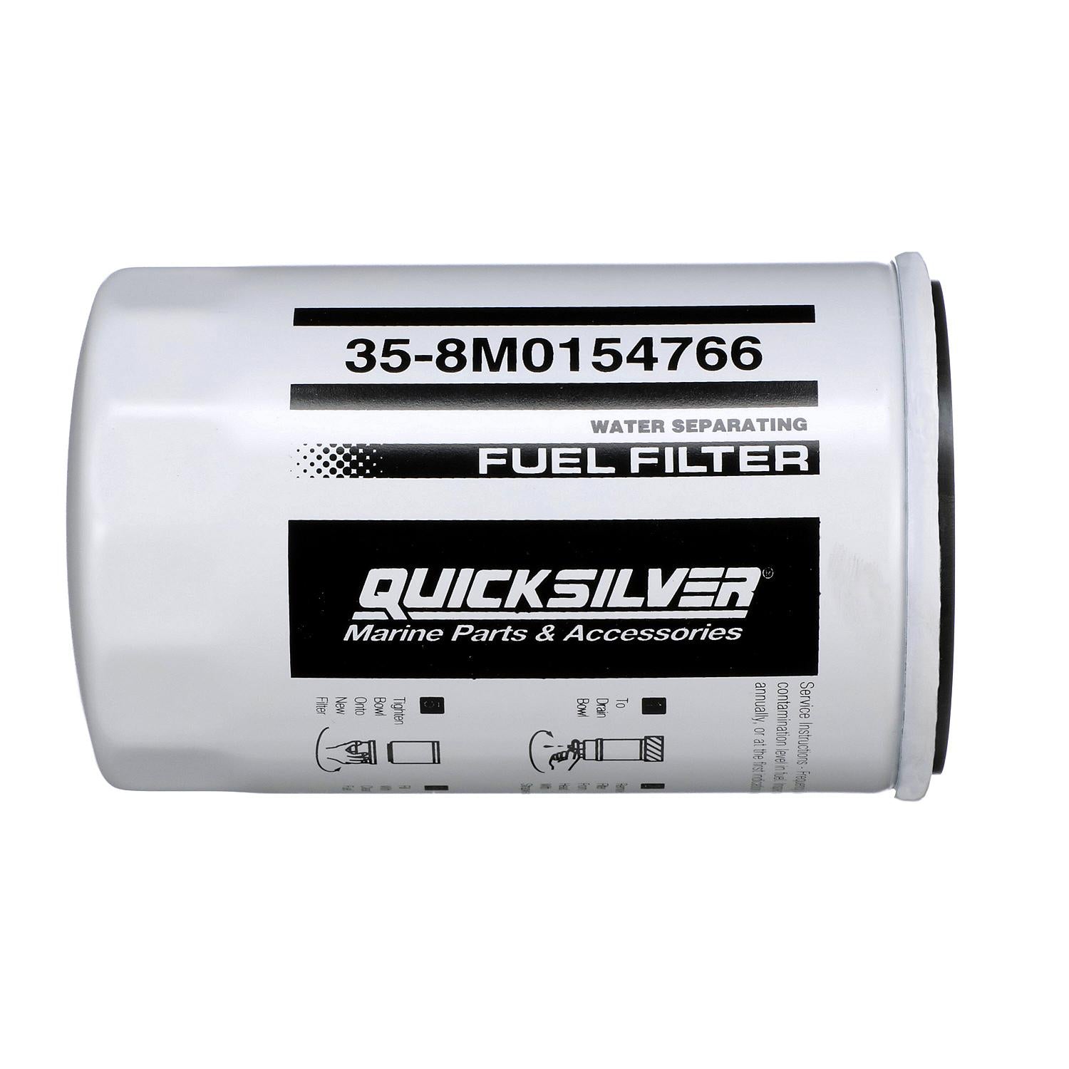 Quicksilver 8M0154766 Water Separating Fuel Filter for Select Yamaha 2-Stroke & 4-Stroke Outboards