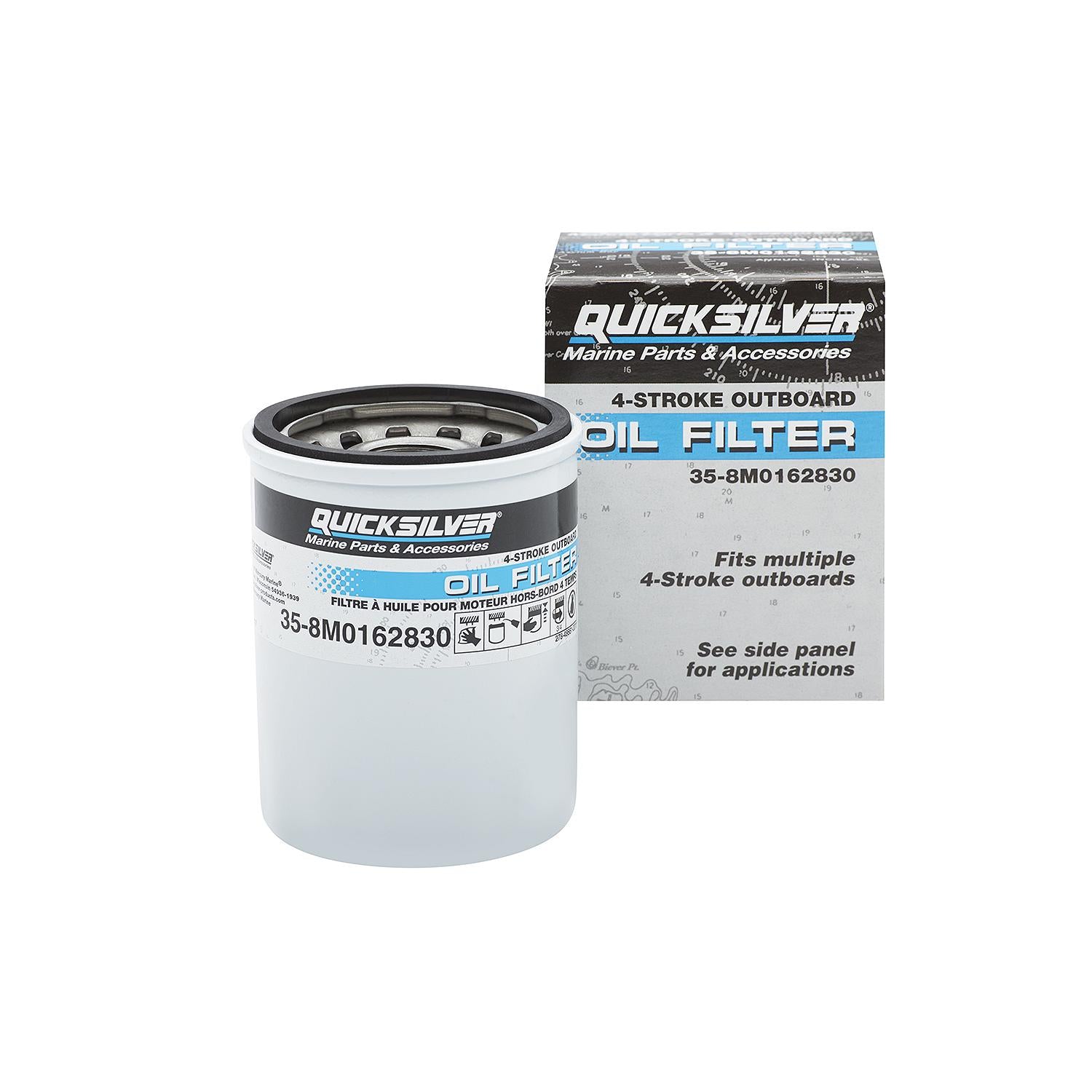 Quicksilver 8M0162830 Oil Filter for Select Mercury and Mariner 4-Stroke Outboards 25-115hp