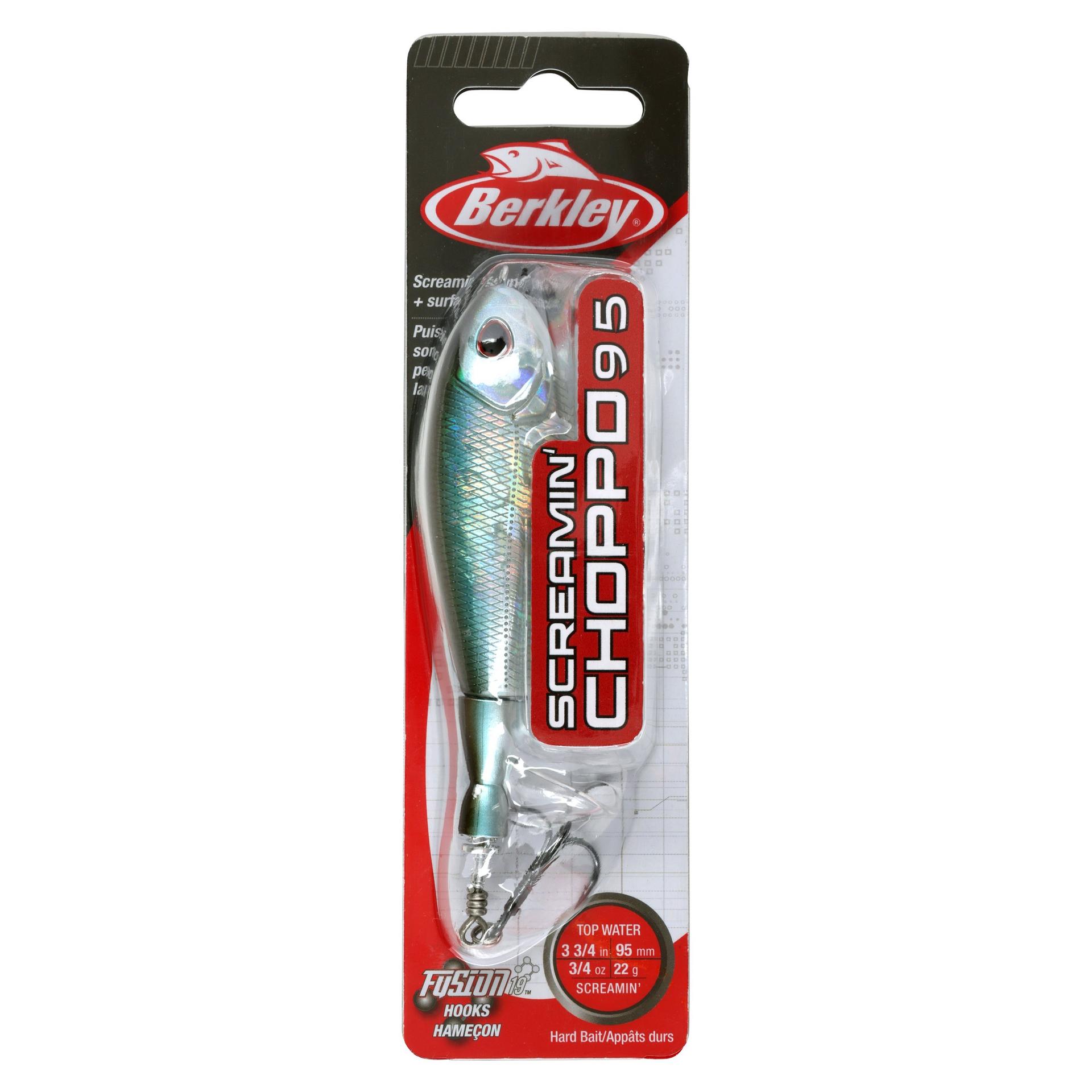 Berkley Screamin' Choppo Fishing Hard Bait – Topwater Plopper With Metal-on-Metal Sound, Durable Propeller