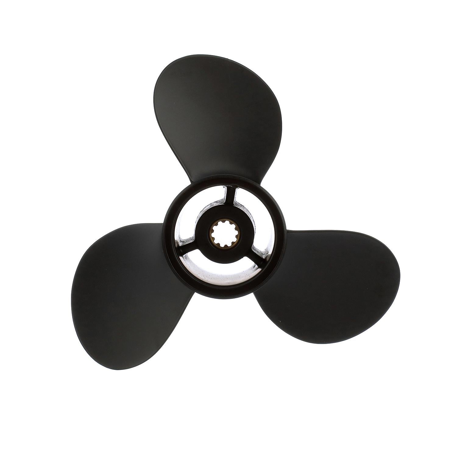 Quicksilver Black Diamond 3-Blade Aluminum Propeller, 9.9" Diameter x 10" Pitch, Right Hand Rotation