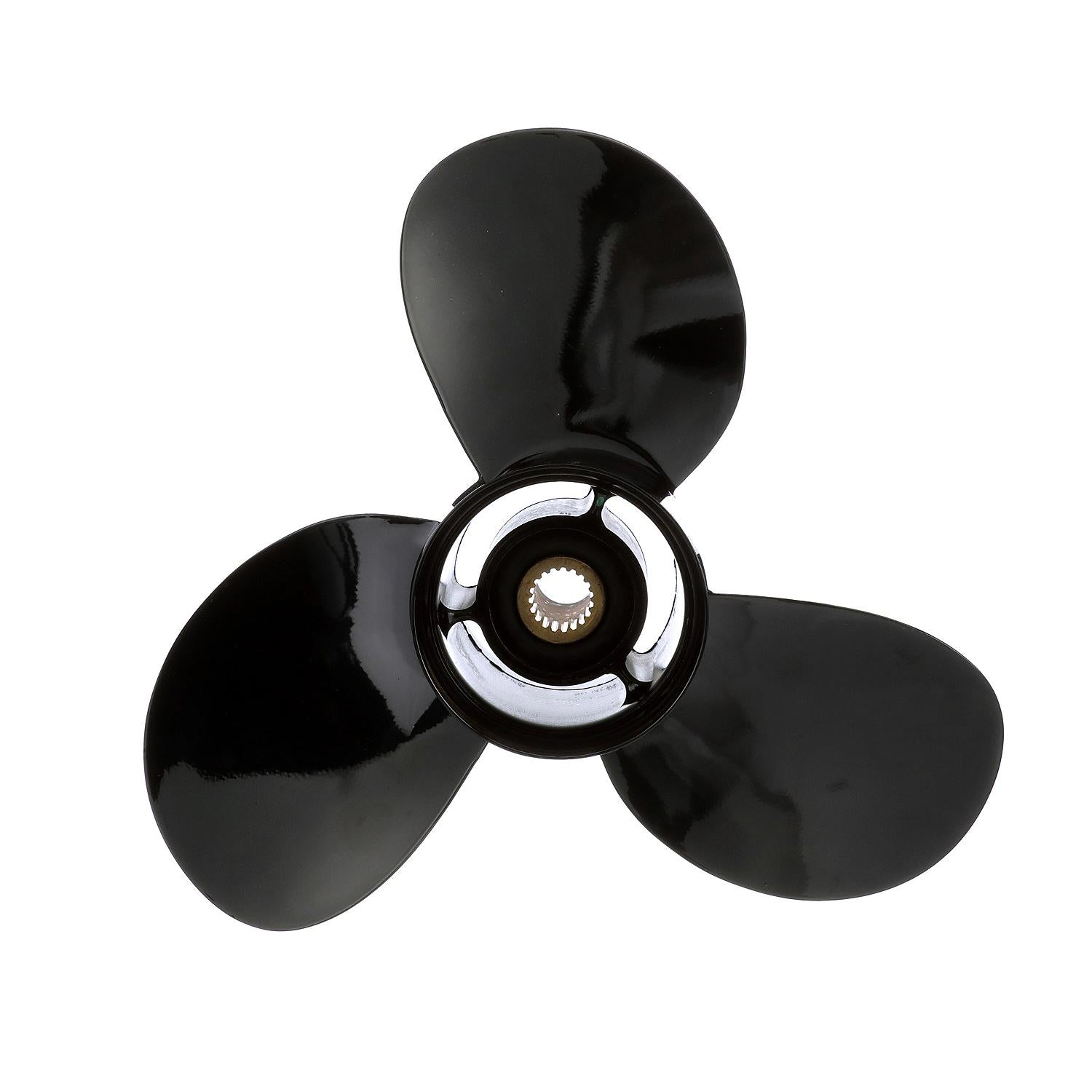 Quicksilver Black Diamond Bravo Two Propeller Black Finish, 18.25" Diameter x 19" Pitch, Right Hand Rotation
