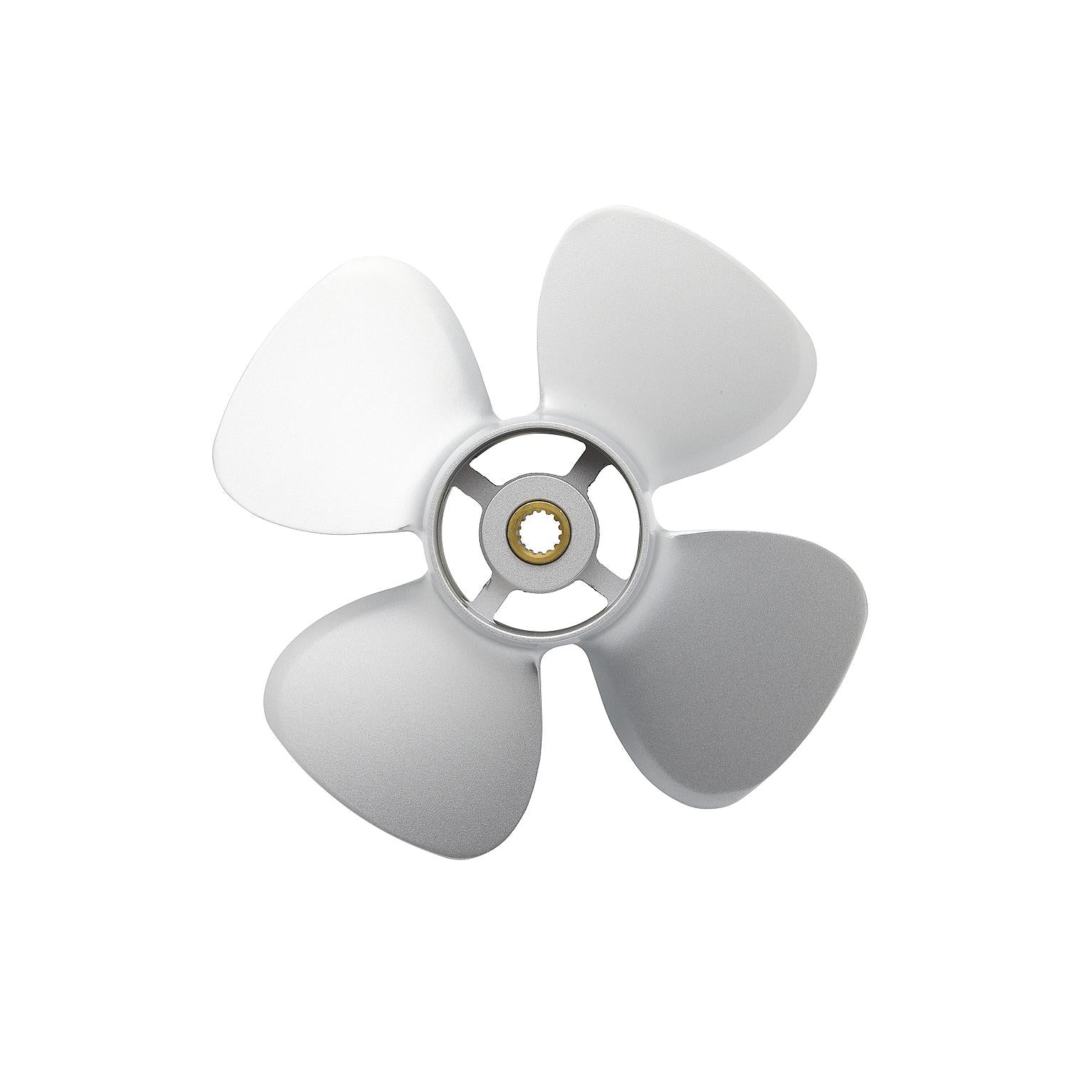 Mercury Black Max 4-Blade Aluminum Propeller (Silver) for Kicker Motors, 10" Diameter x 7" Pitch, Right Hand Rotation