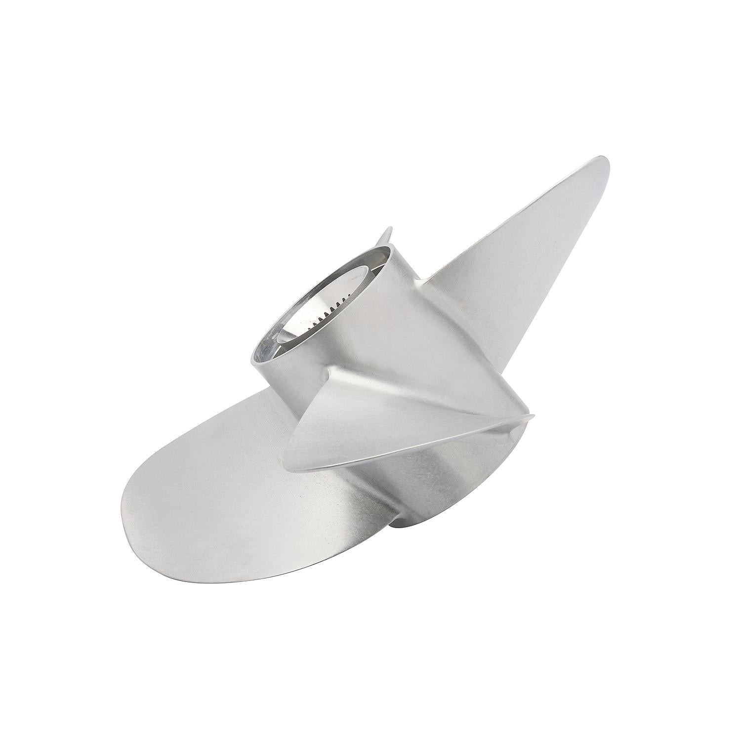 Mercury Bravo Three Front 4-Blade Stainless Steel Propeller, 15" Diameter x 28” Pitch, Left Hand Rotation, Matte Finish
