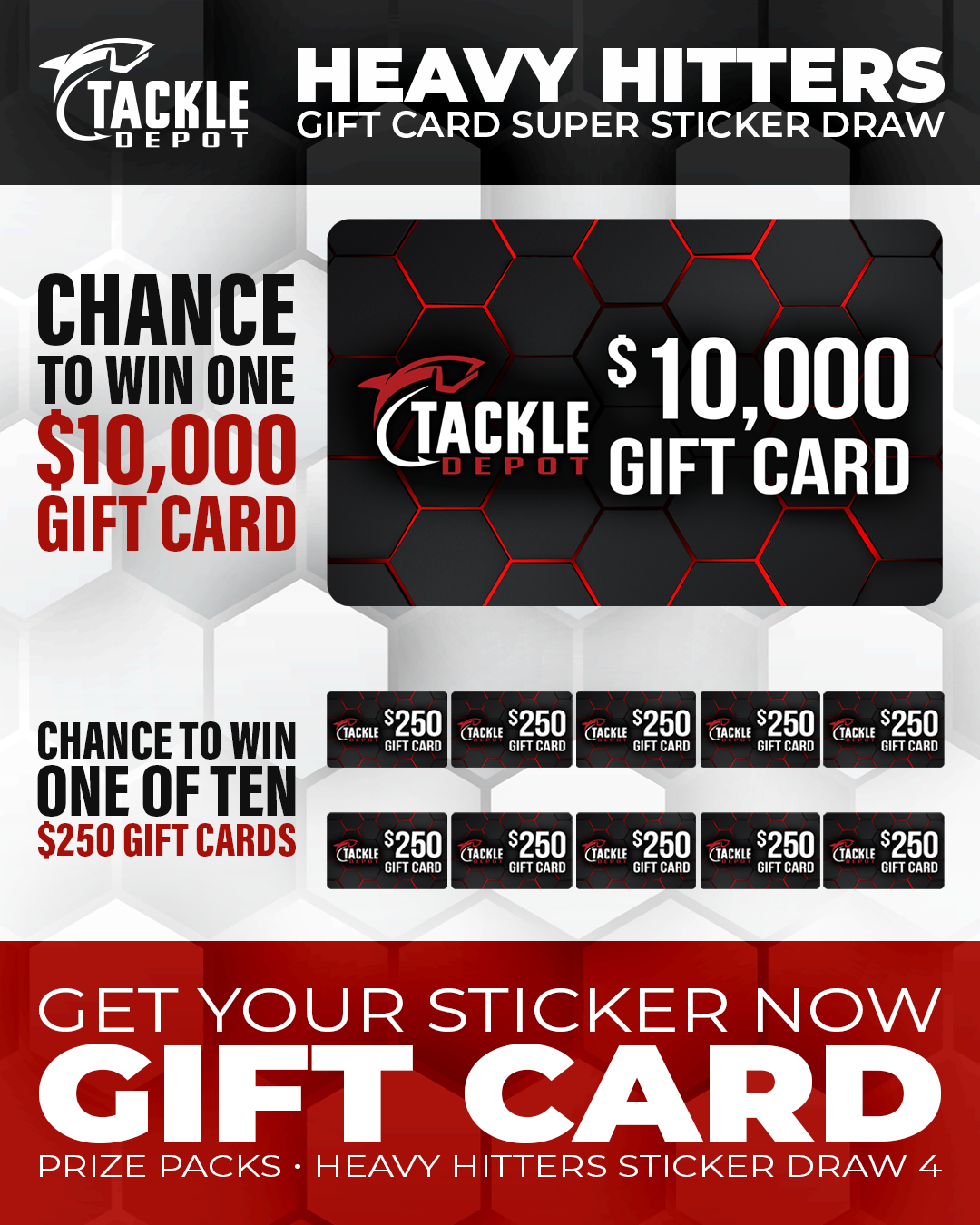 Stickers 251 to 500 - Tackle Depot Heavy Hitters Gift Card Super Sticker Draw 4
