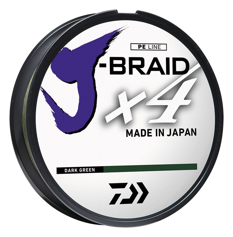 Ligne tressée Daiwa J-Braid X4 vert foncé