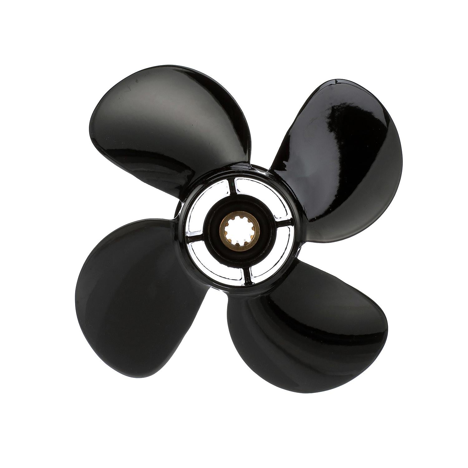 Quicksilver Nemesis 4-Blade Aluminum Propeller, 9.3" Diameter x 9.5" Pitch, Right Hand Rotation