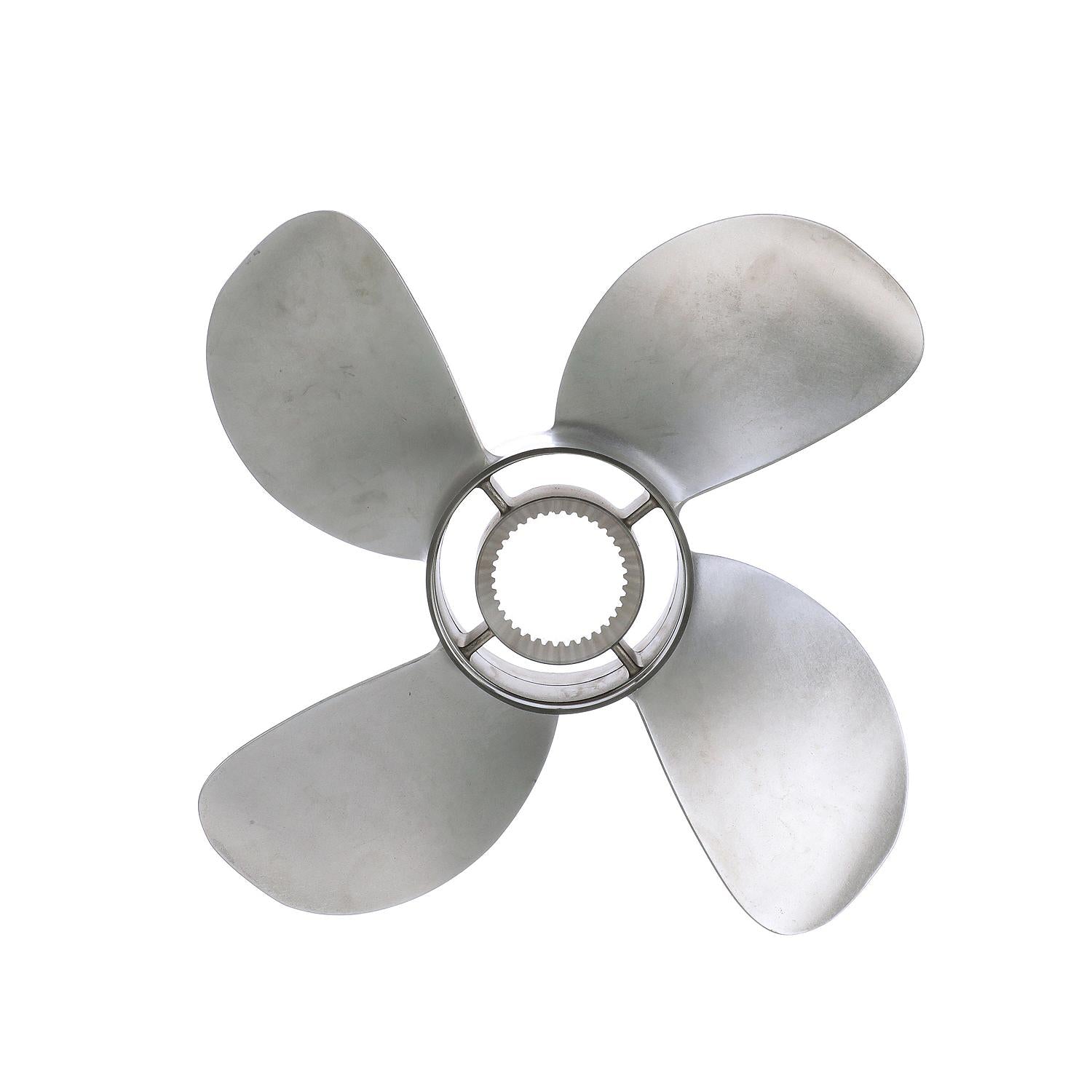 Quicksilver Bravo Three 15.9" Diameter X 21" Pitch, 4-Blade Stainless Steel Propeller, Left Hand Rotation, Matte Finish