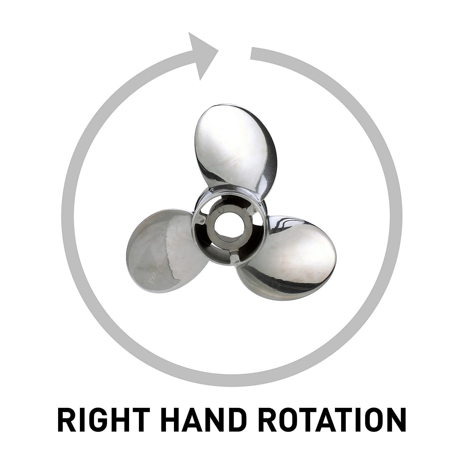 Quicksilver Silverado Propeller High Polished Stainless Finish, 13.4" Diameter x 14" Pitch, Right Hand Rotation