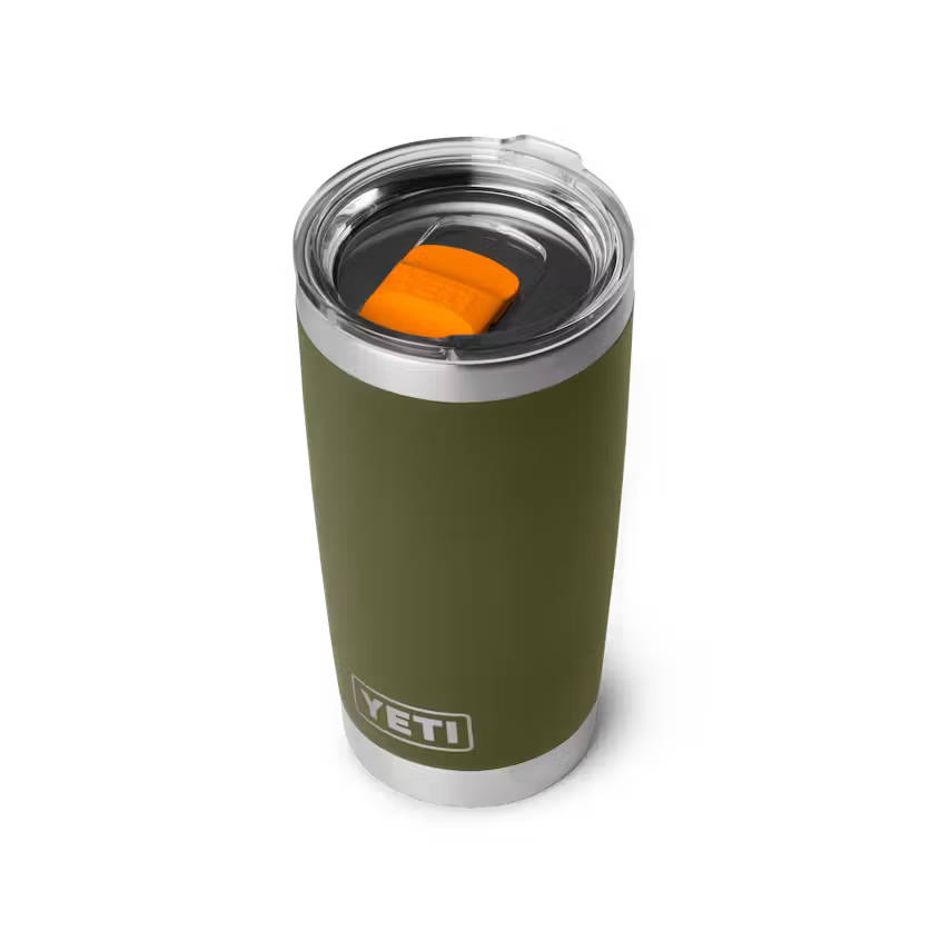 YETI Rambler 591 ML Tumbler with Magslider Lid Olive/King Crab Orange