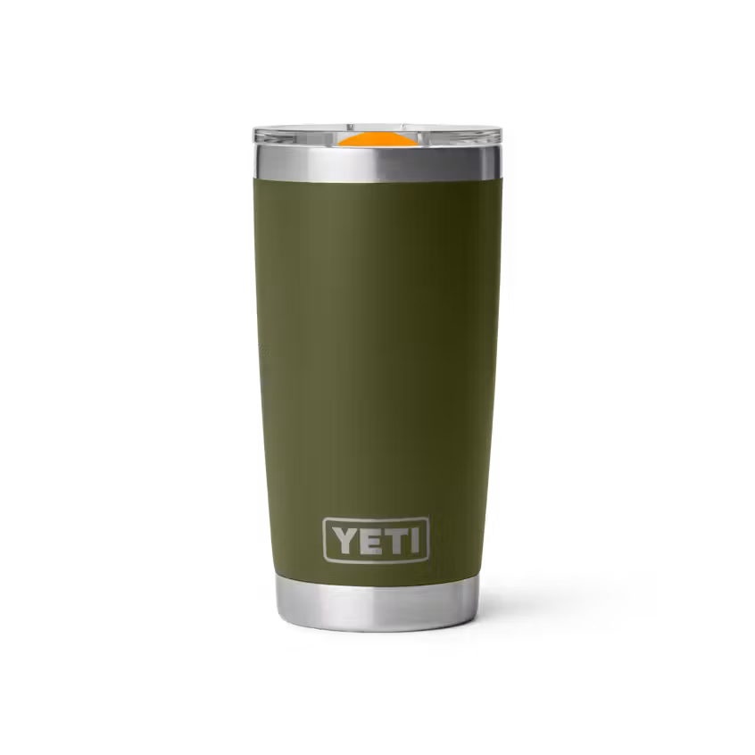 YETI Rambler 591 ML Tumbler with Magslider Lid Olive/King Crab Orange
