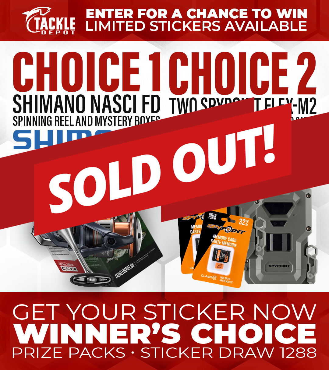 Tackle Depot Sticker Draw 1288