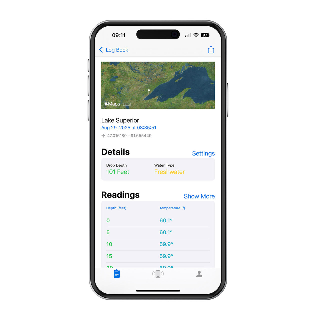 Fish Hawk TD Connect Water Temperature & Depth Sensor