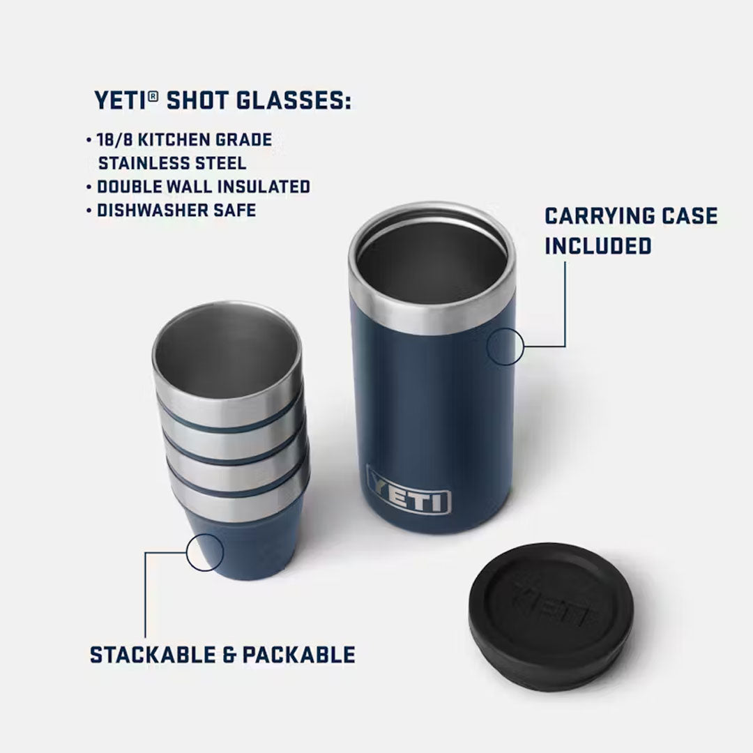 YETI Shot Glasses with Carrying Case Navy