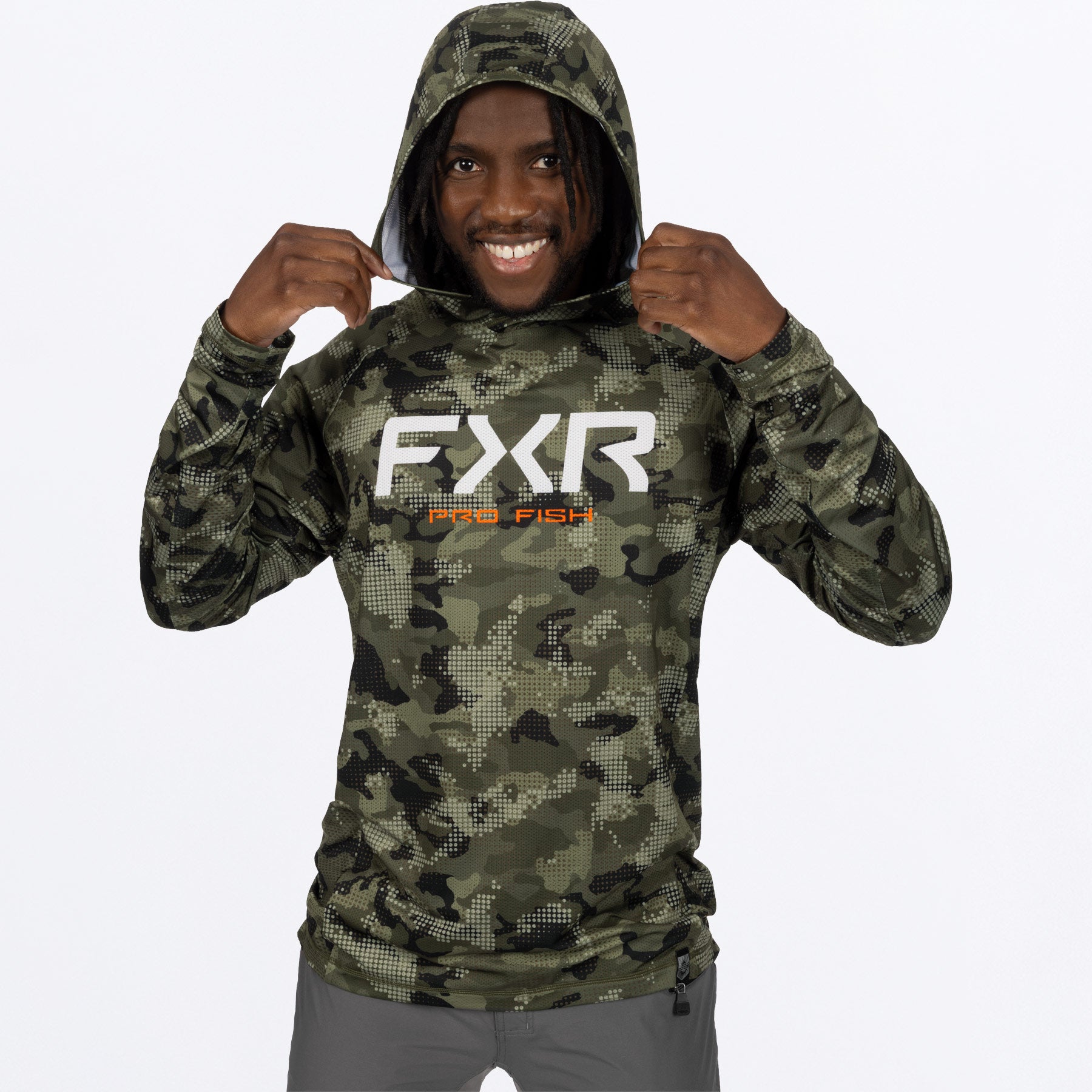 FXR Men's Derby Drift Camo Air UPF Pullover Hoodie - Tackle Depot