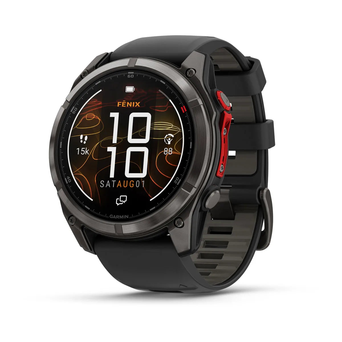 Garmin fēnix 8 Pro 51 mm MicroLED Sapphire Carbon Gray DLC Titanium with Black/Pebble Gray Silicone Band