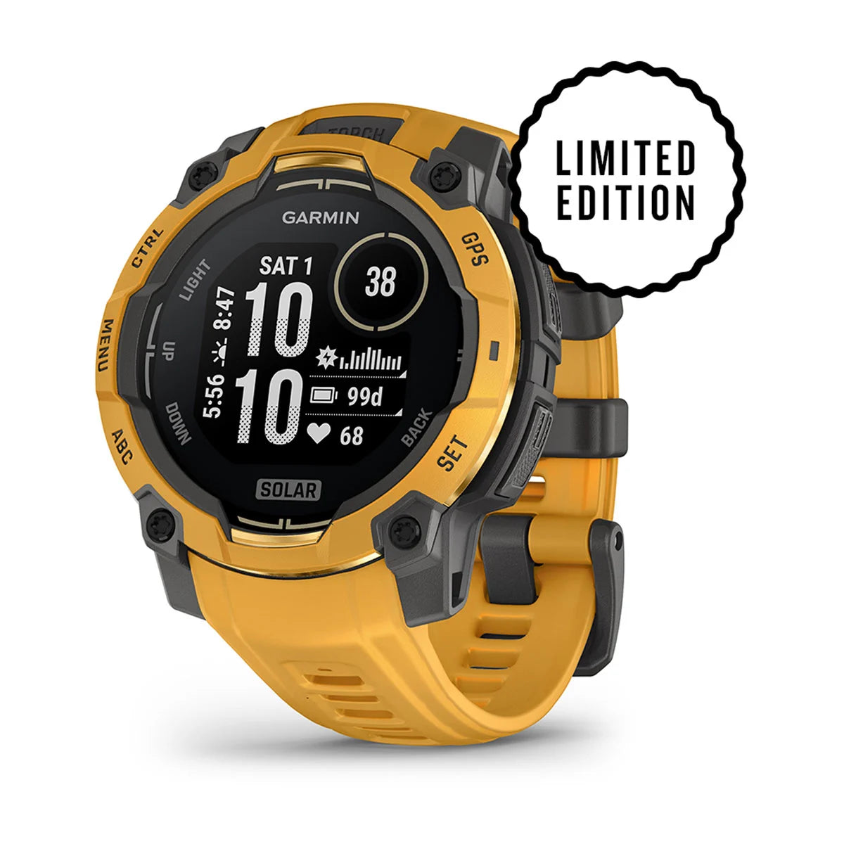 Garmin Instinct 3 – 45 mm Solar Sunburst with Sunburst / Gray Band
