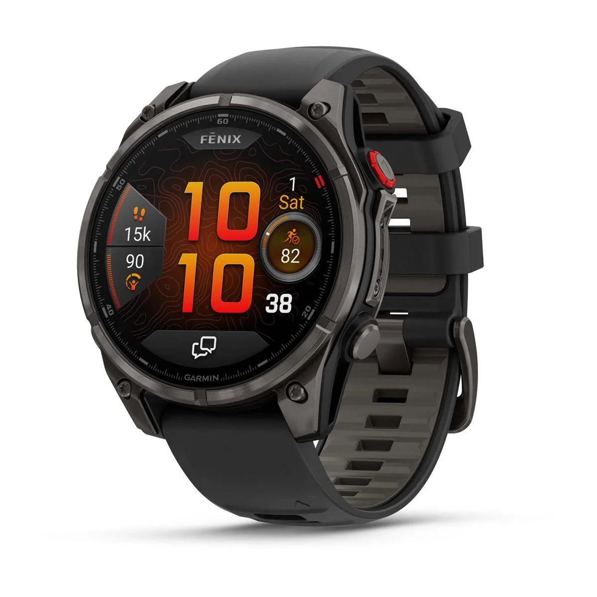 Garmin fēnix 8 Pro 47 mm AMOLED Sapphire Carbon Gray DLC Titanium with Black / Pebble Gray Silicone Band