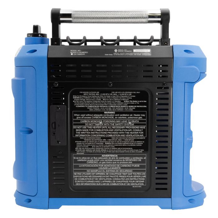 Clam CH-10000vh Heater - Canada/MA Version