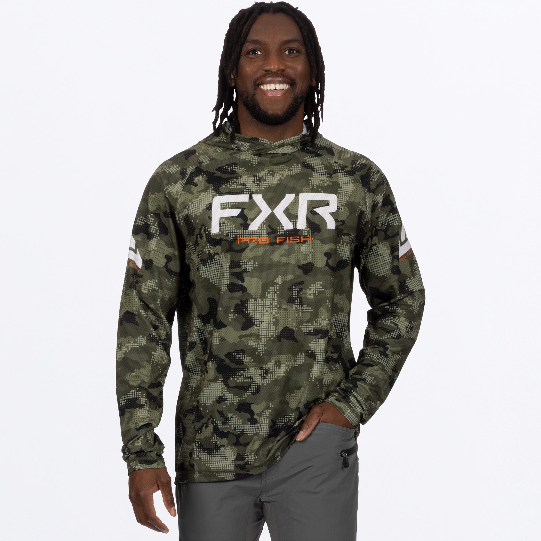 FXR Men's Derby Drift Camo Air UPF Pullover Hoodie - Tackle Depot
