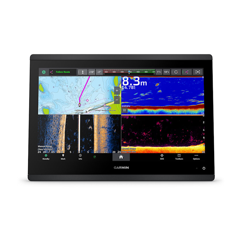Garmin GPSMAP 1623xsv 16" SideVü, ClearVü et sondeur CHIRP traditionnel avec carte de base mondiale