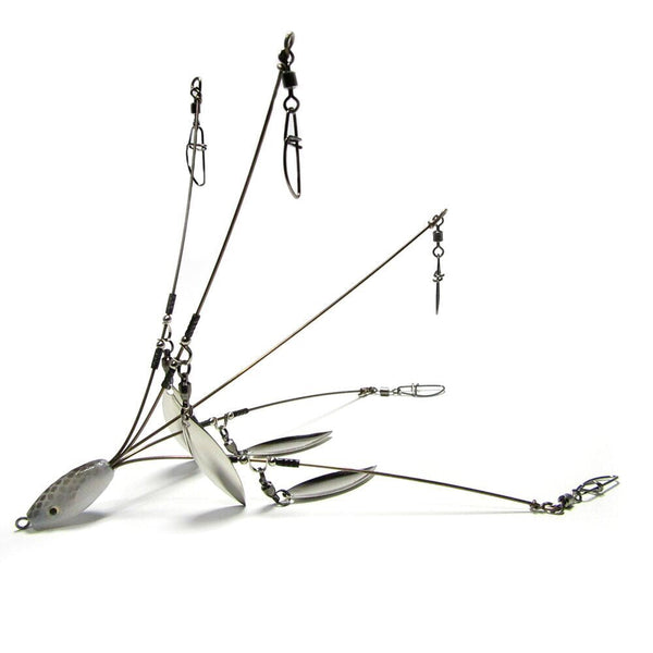 Hog Farmer Rig Natural Shad 5 Wires 4 Gold Blades