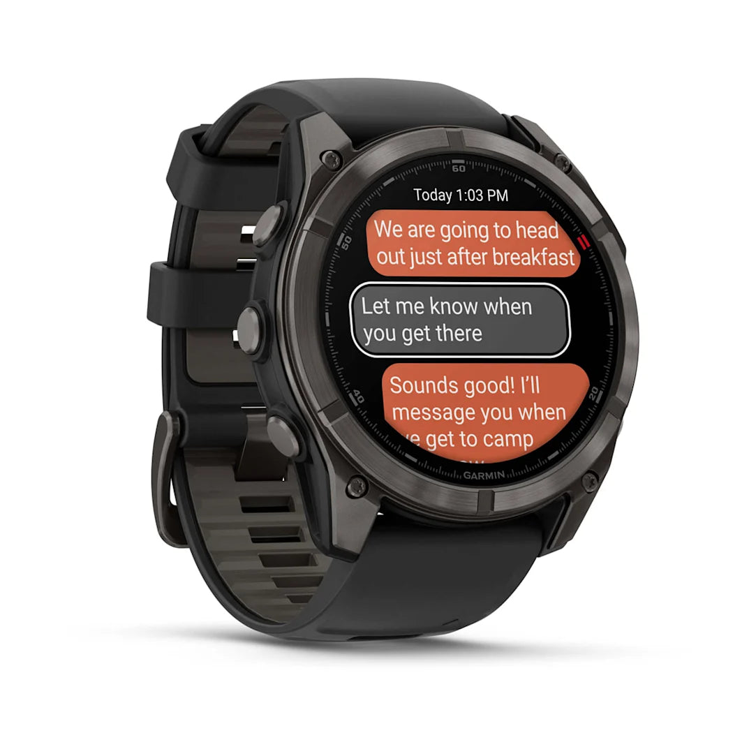 Garmin fēnix 8 Pro 51 mm AMOLED Sapphire Carbon Gray DLC Titanium with Black / Pebble Gray Silicone Band