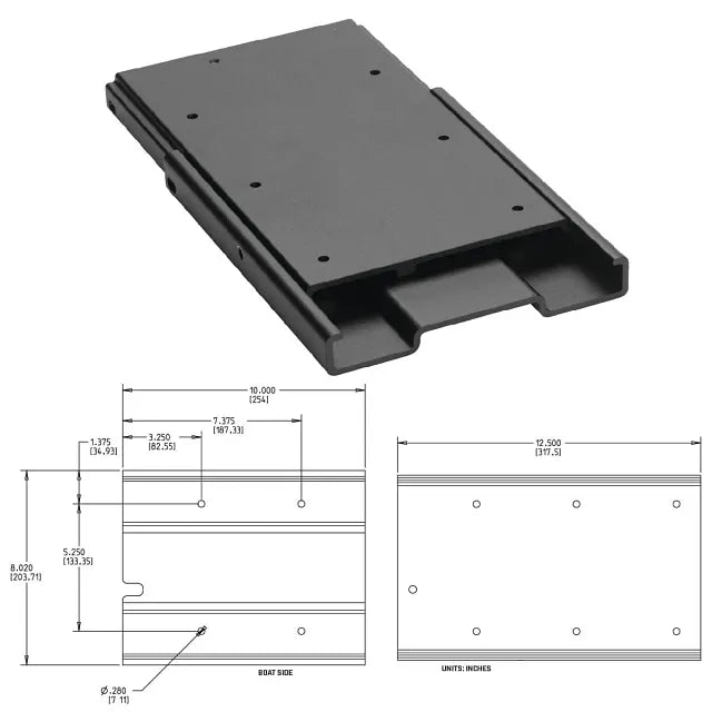 Minn Kota MKA-91 quick release bracket dimensions