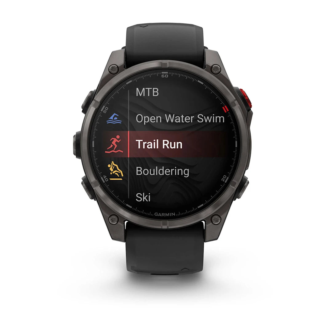 Garmin fēnix 8 Pro 47 mm AMOLED Sapphire Carbon Gray DLC Titanium with Black / Pebble Gray Silicone Band