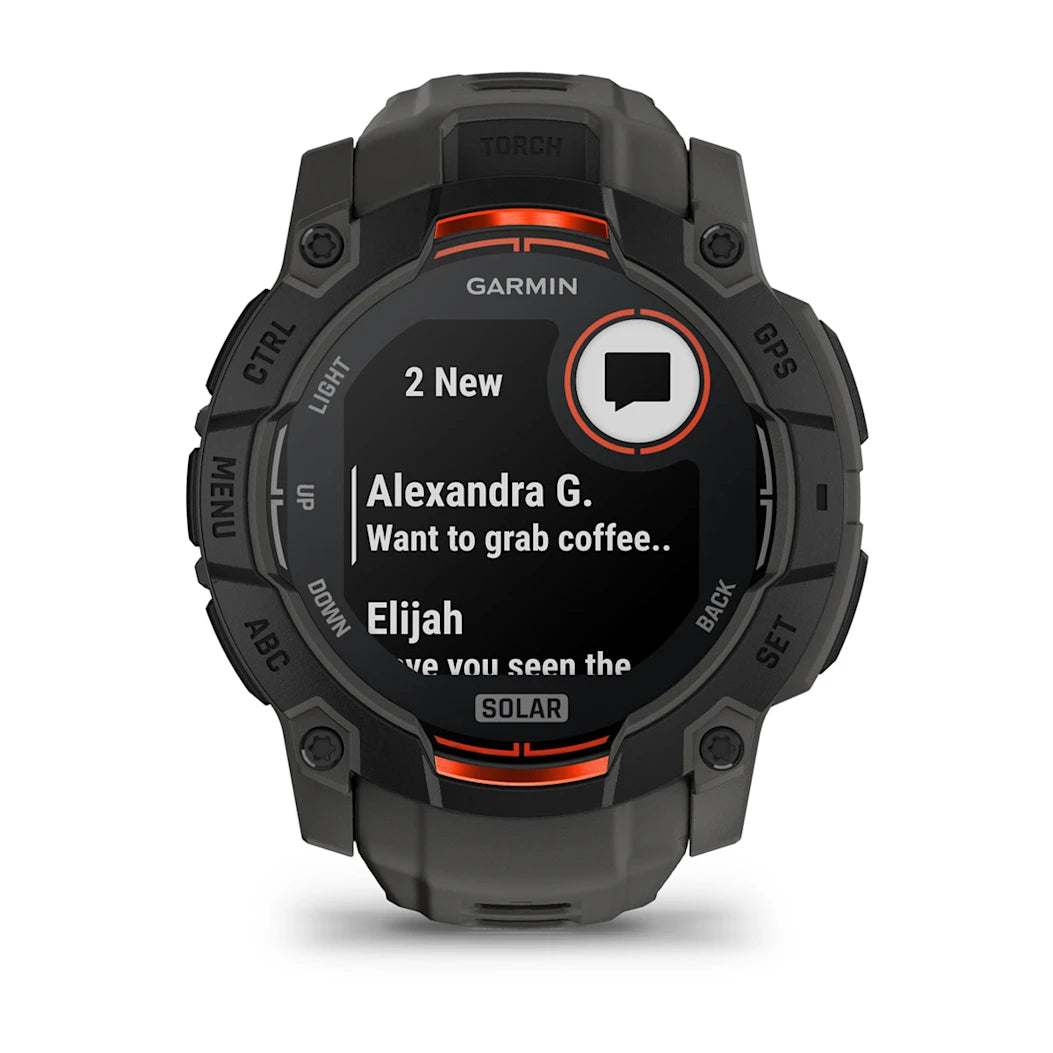 Garmin Instinct 3 – 50 mm Solar Black with Charcoal Band