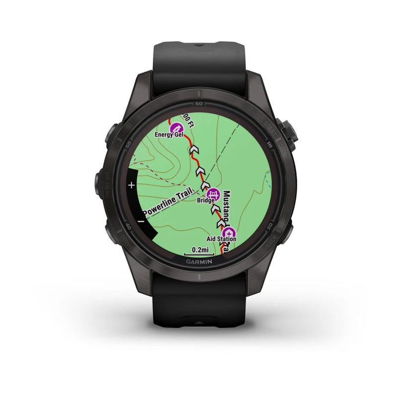Garmin fēnix 7S Pro – Sapphire Solar Edition Carbon Gray DLC Titanium with Black Band