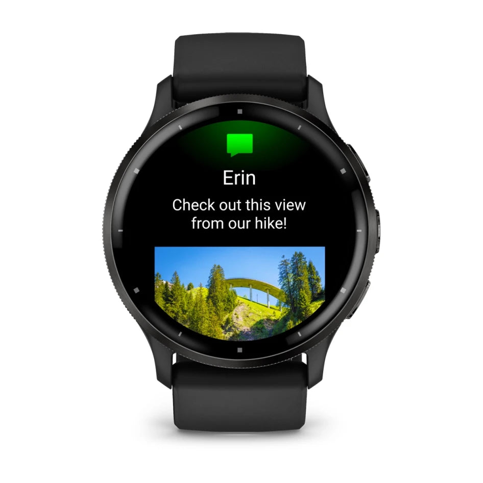 Garmin Venu 3 Slate Stainless Steel Bezel with Black Case and Silicone Band Smartwatch