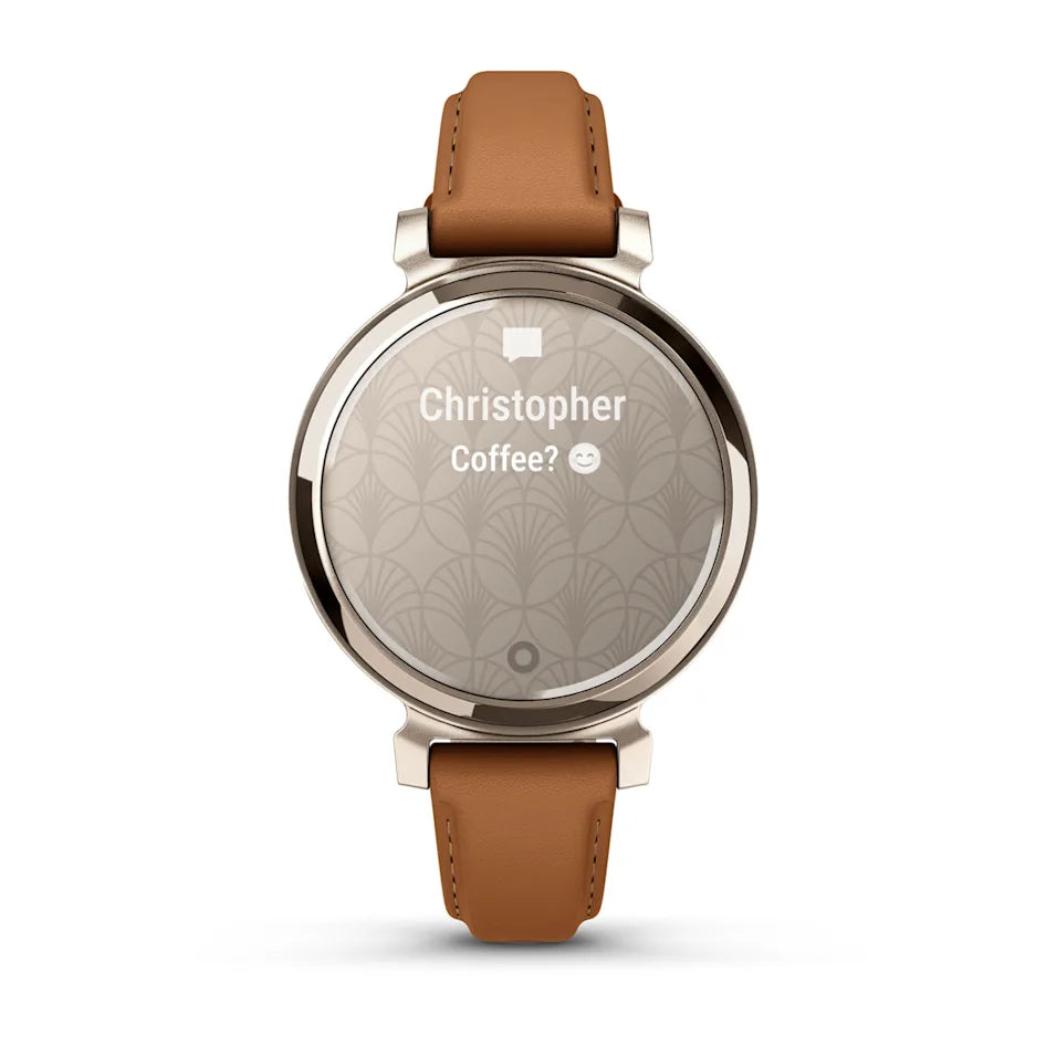 Garmin Lily 2 Classic Cream Gold with Tan Leather Band Smartwatch