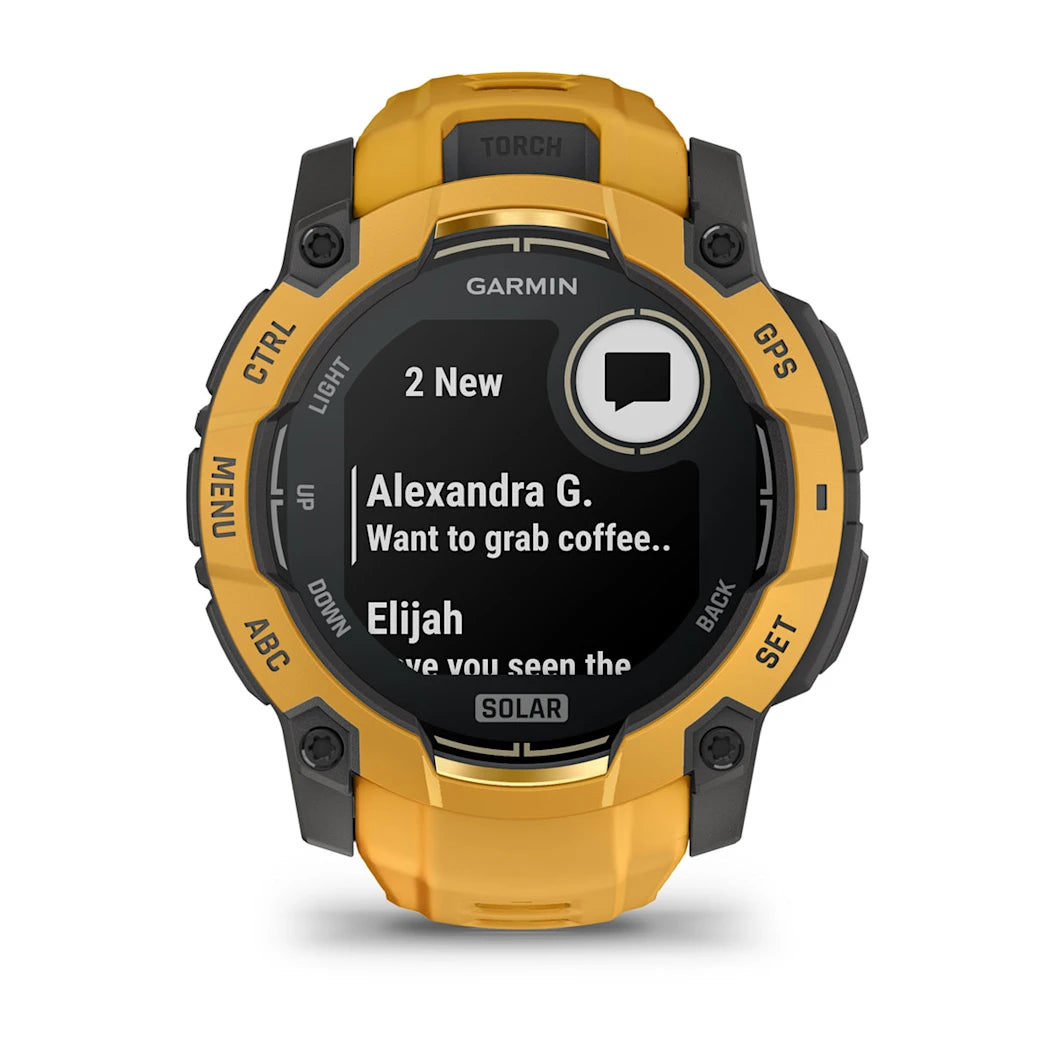 Garmin Instinct 3 – 50 mm Solar Sunburst with Sunburst / Gray Band