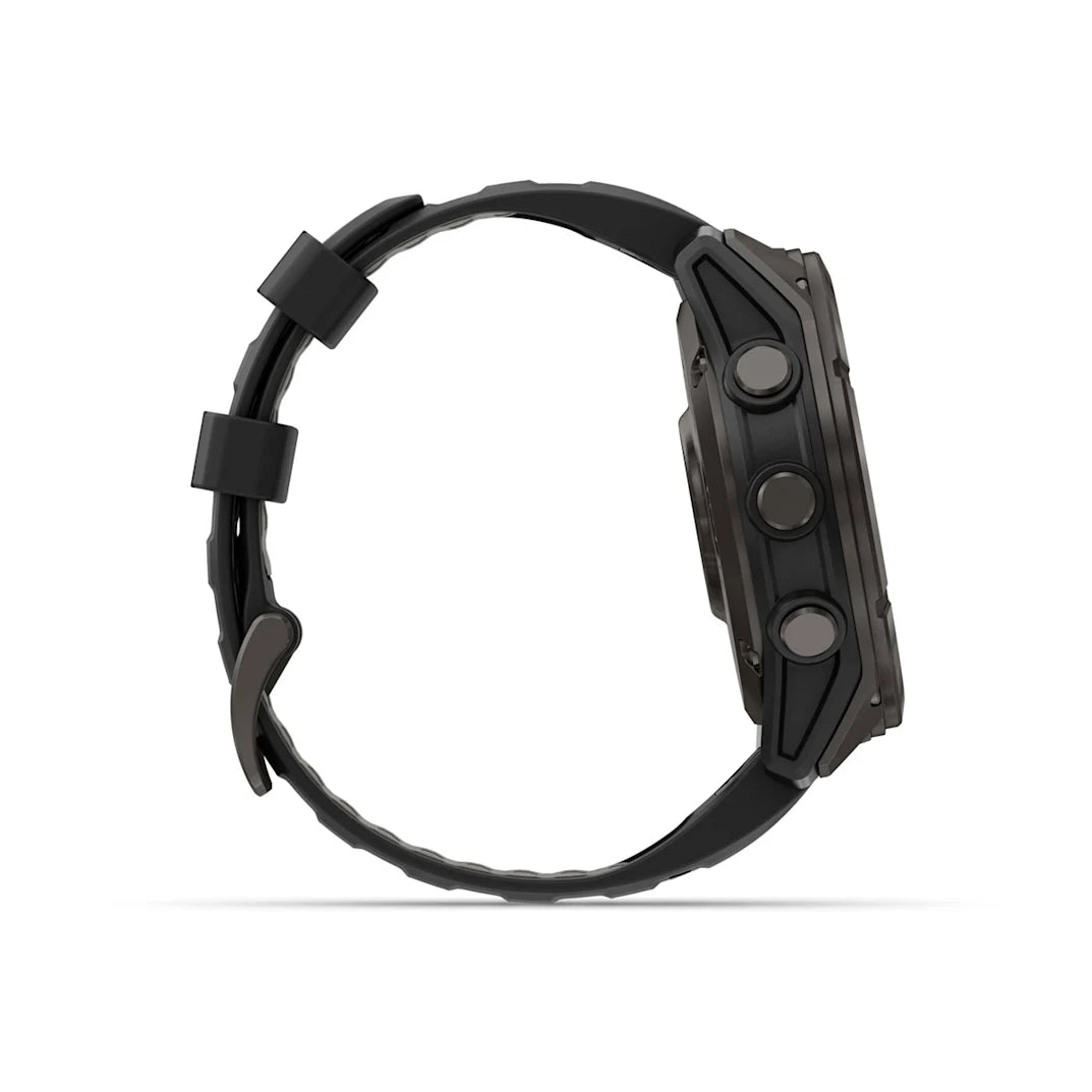 Garmin fēnix 8 Pro 51 mm AMOLED Sapphire Carbon Gray DLC Titanium with Black / Pebble Gray Silicone Band