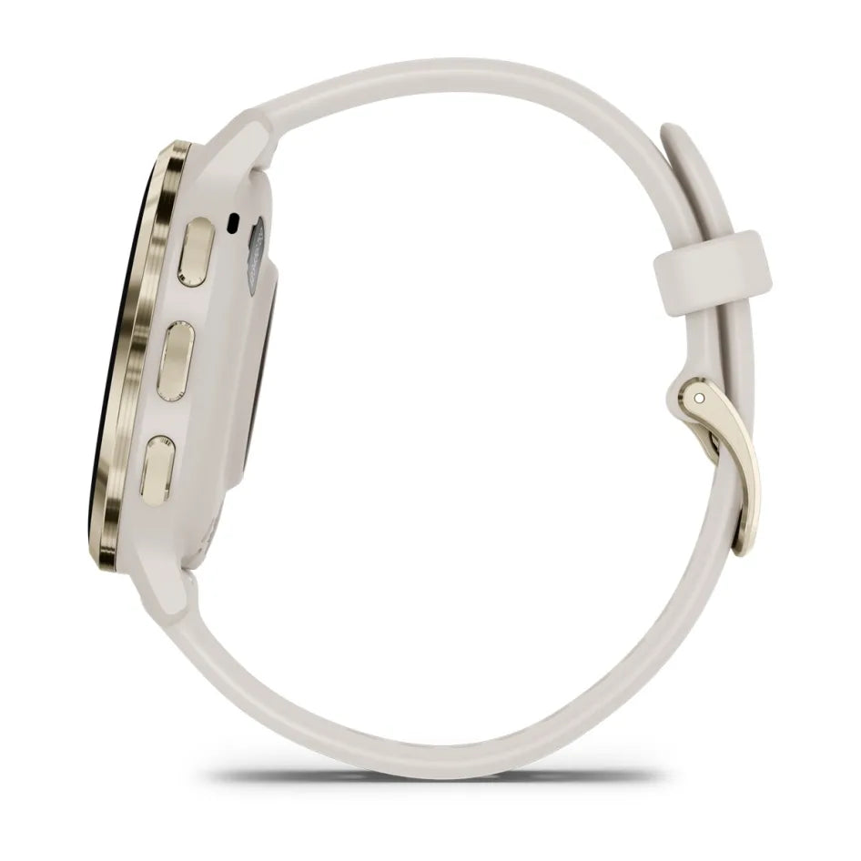 Garmin Venu 3S Soft Gold Stainless Steel Bezel with Ivory Case and Silicone Band Smartwatch