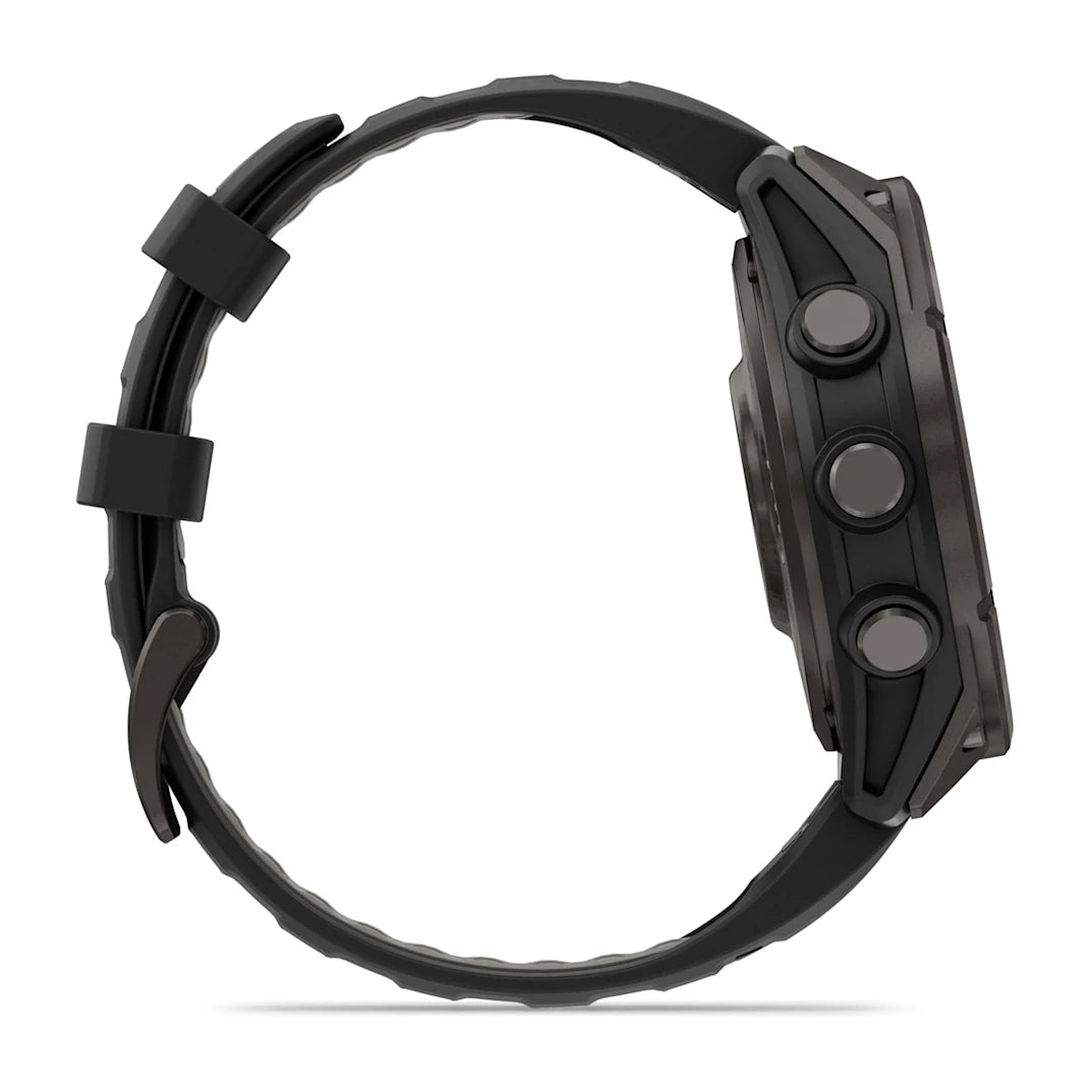 Garmin fēnix 8 Pro 47 mm AMOLED Sapphire Carbon Gray DLC Titanium with Black / Pebble Gray Silicone Band