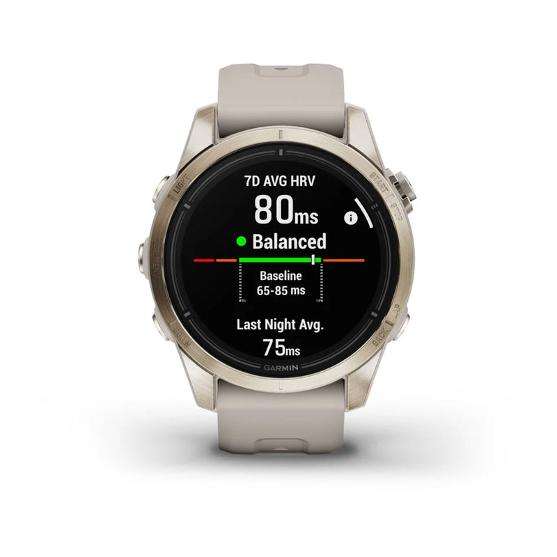 Garmin epix Pro (Gen 2) – Sapphire Edition Soft Gold with Light Sand Band 42 mm
