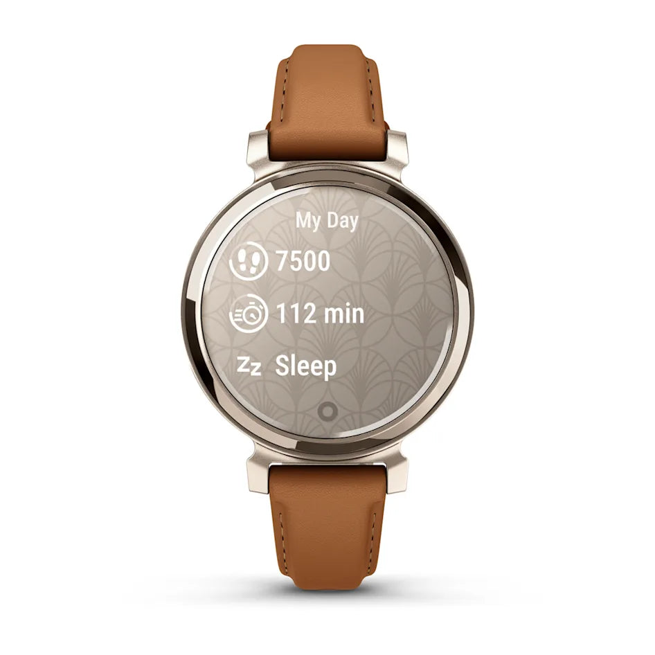 Garmin Lily 2 Classic Cream Gold with Tan Leather Band Smartwatch
