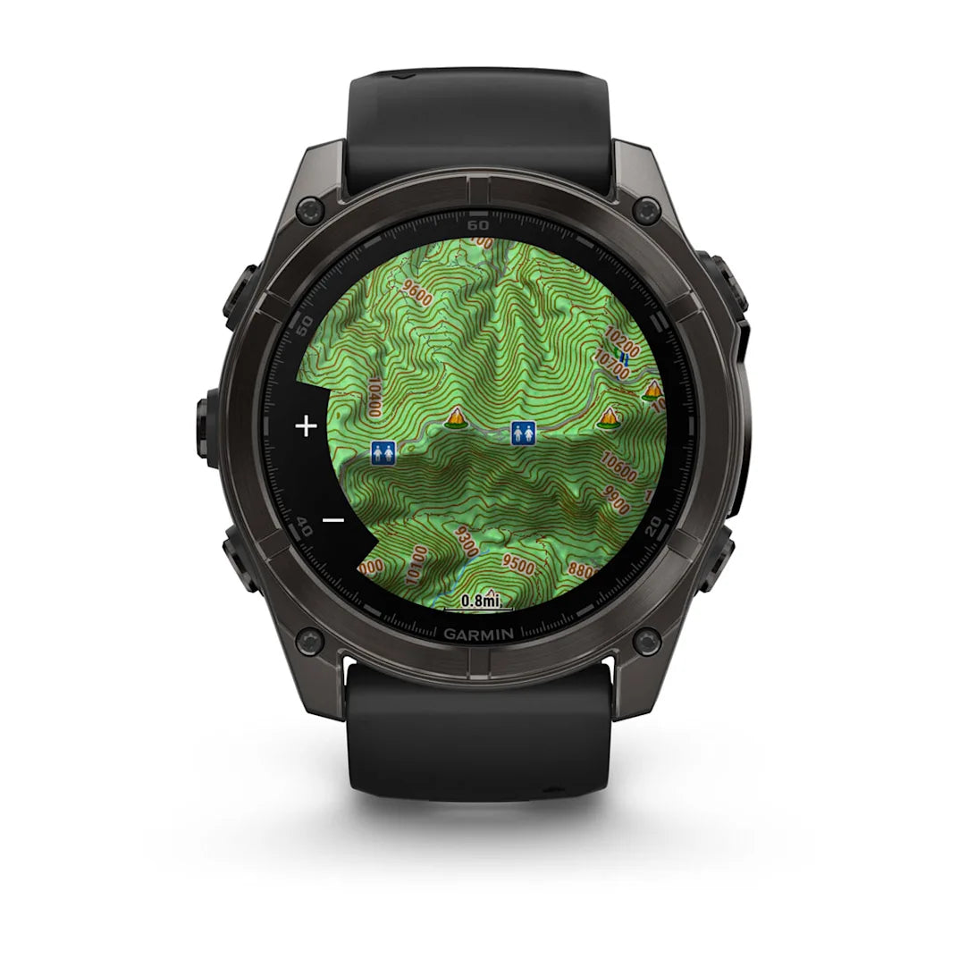 Garmin fēnix 8 – 51 mm AMOLED Sapphire Carbon Gray DLC Titanium with Black / Pebble Gray