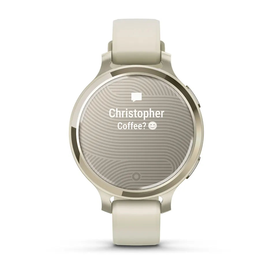 Montre intelligente Garmin Lily 2 Active Or lunaire avec bracelet en silicone Bone