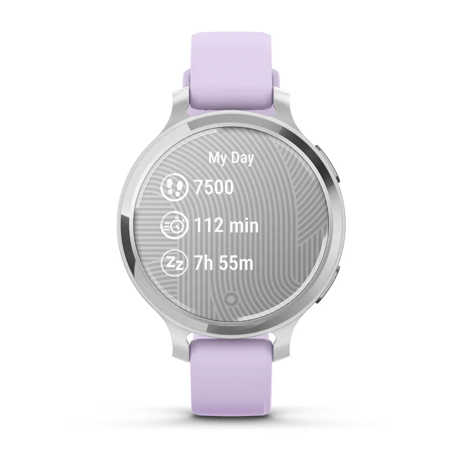 Garmin Lily 2 Active Silver with Purple Jasmine Silicone Band Smartwatch