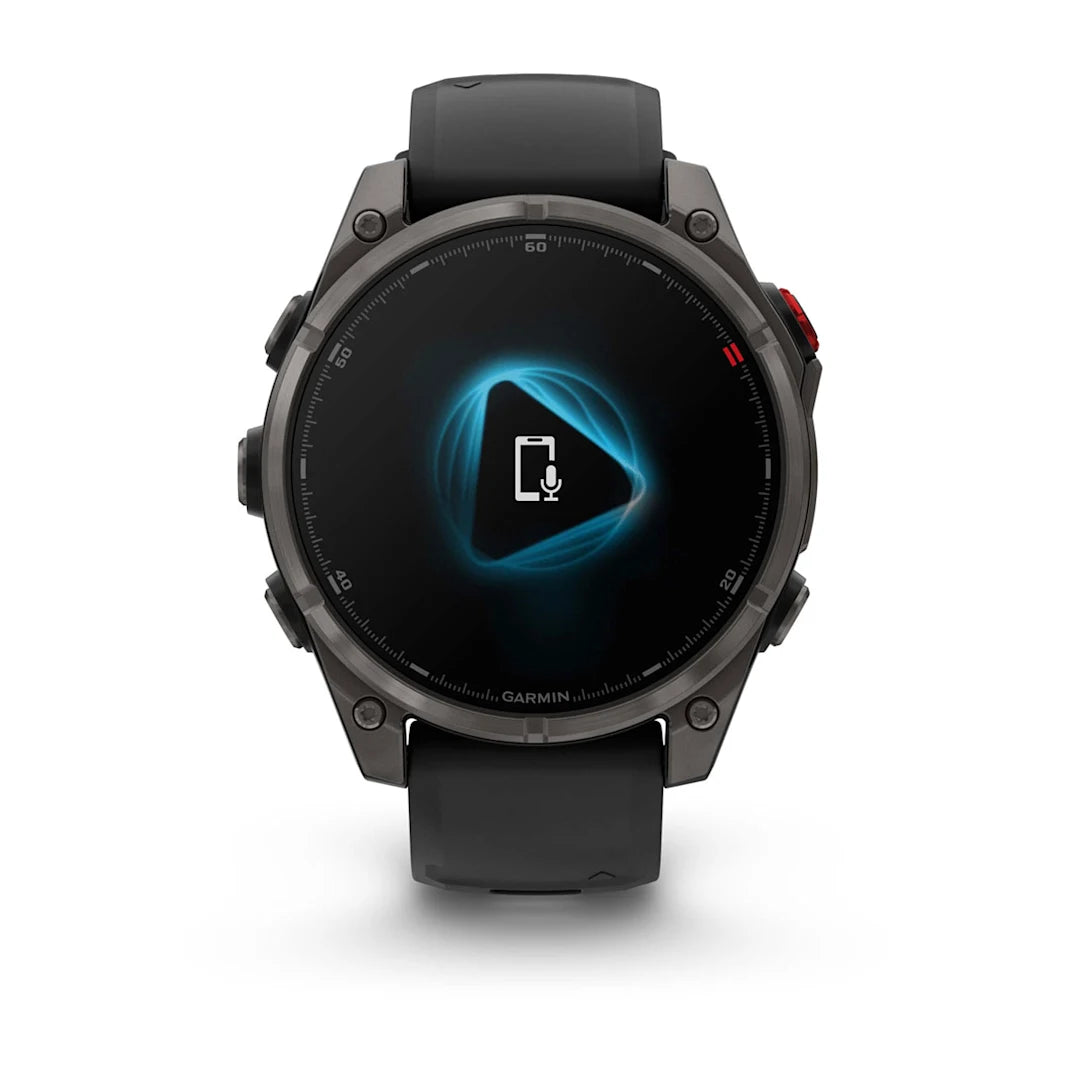 Garmin fēnix 8 Pro 47 mm AMOLED Sapphire Carbon Gray DLC Titanium with Black / Pebble Gray Silicone Band